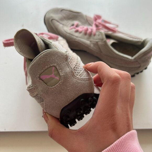 Y2K coquette Pink and grey Puma trainers/sneakers They are early 2000’s  Conditi - Picture 6 of 7